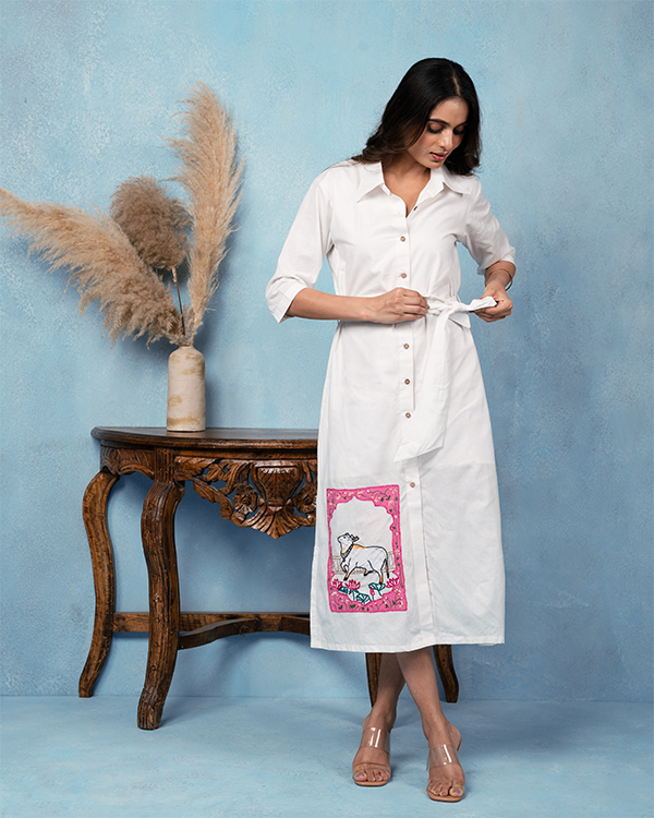 HAND-PAINTED COTTON SUMMER DRESS
